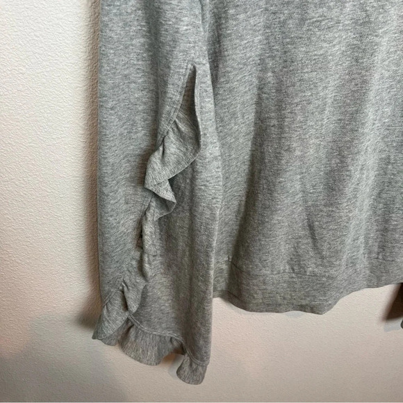 New A.L.C. Camden Ruffle Sleeve Top Pullover Heather Grey French Terry Small - Picture 9 of 10